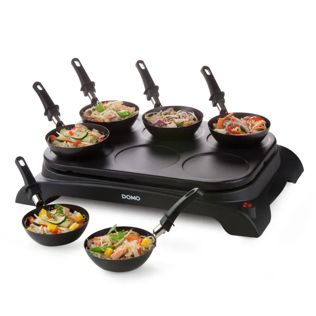 domo-do8710w-gourmetset-2-in-1-wok-und-pfannkuchenplatte-6-personen image 1