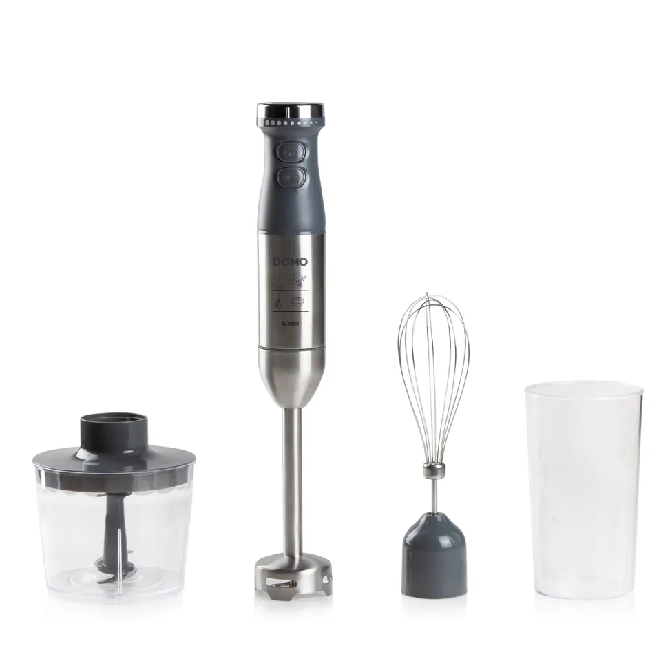 domo-do9226m-stabmixer-set-3-in-1-600w-grau-inox-mit-zerkleinerer image 1