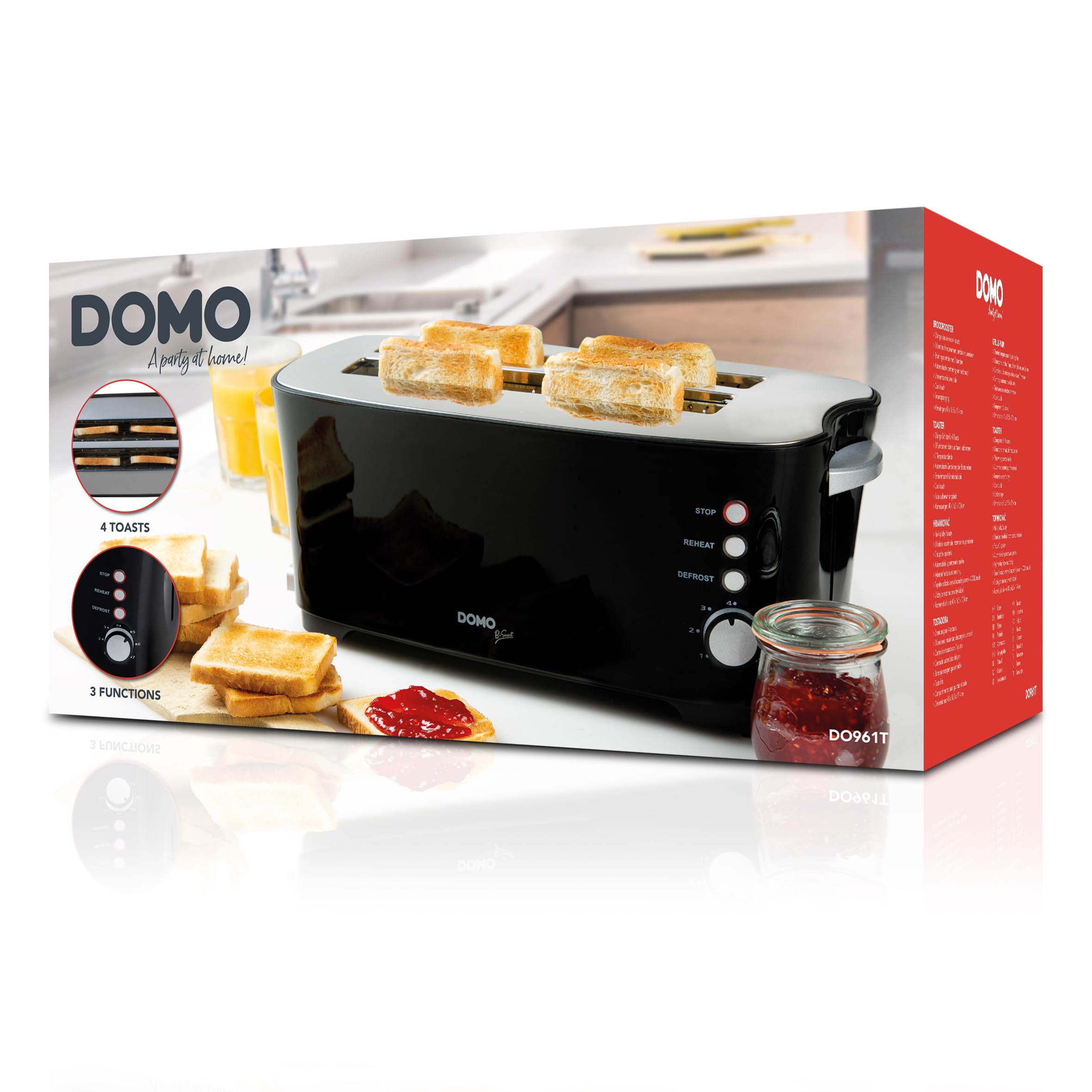 domo-do961t-toaster-b-smart-2-schlitze-f-r-4-toasts-schwarz image 6