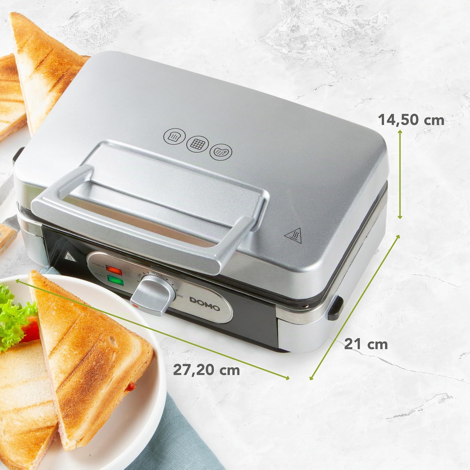 domo-3-in-1-sandwichmaker-waffeleisen-kontaktgrill-mit-wechselplatten image 5