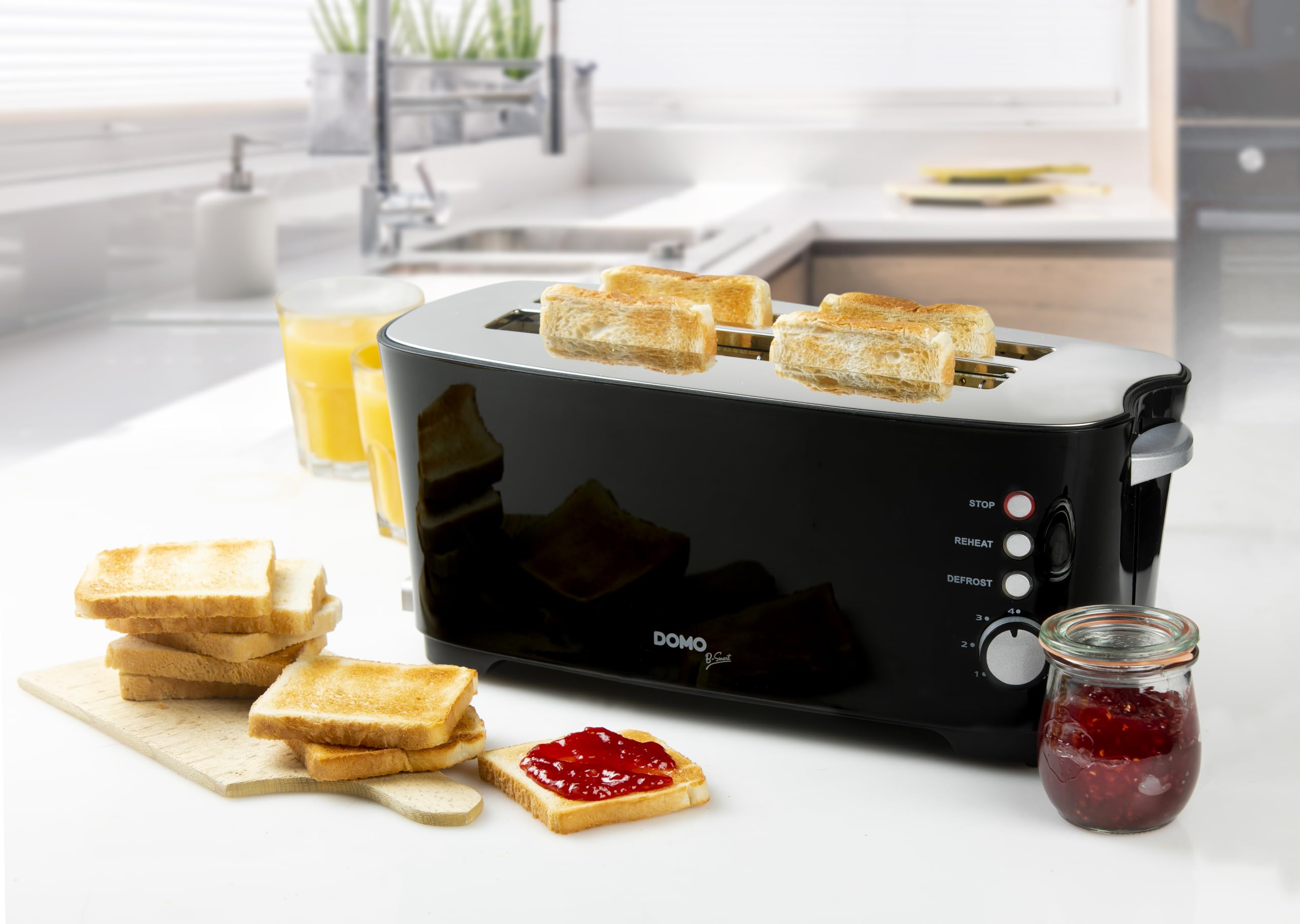domo-do961t-toaster-b-smart-2-schlitze-f-r-4-toasts-schwarz image 2