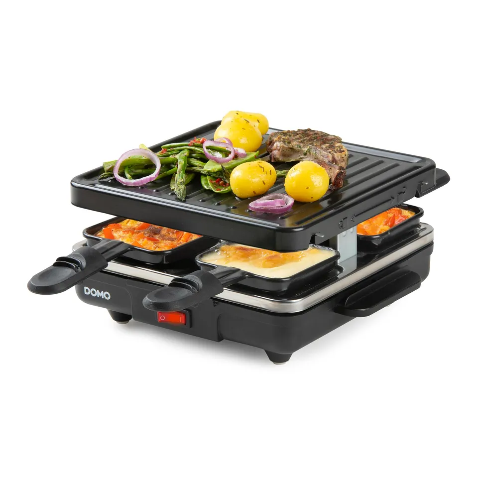 domo-raclette-grill-4-personen-600w-mit-grillplatte image 1