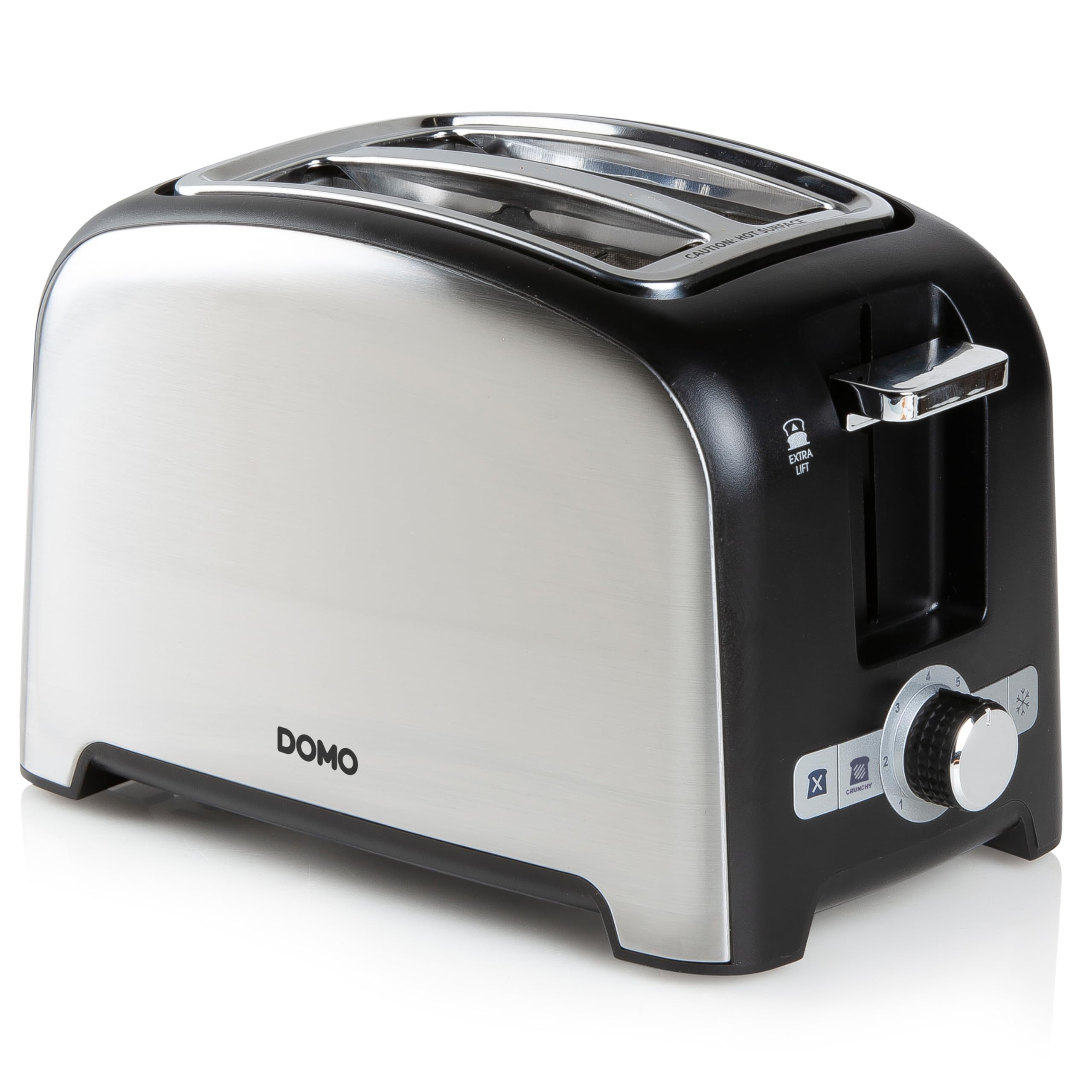 domo-do959t-toaster-2-scheiben-schwarz-edelstahl-mit-br-tchenaufsatz image 1