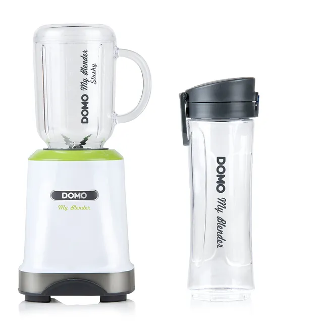 domo-do713bl-my-blender-slushy-standmixer-300w-wei-gr-n-mit-600ml-flasche image 1
