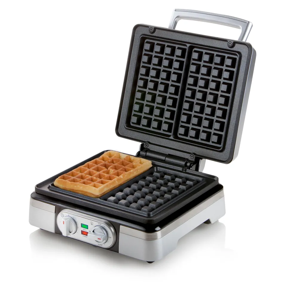 domo-belgisches-waffeleisen-1520w-mit-timer-metallic-silber image 1
