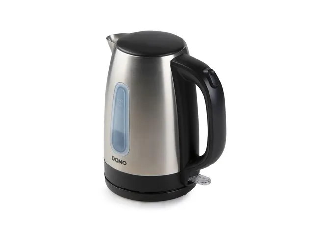 domo-do496wk-wasserkocher-1-7-l-edelstahl-schwarz-2200w image 1
