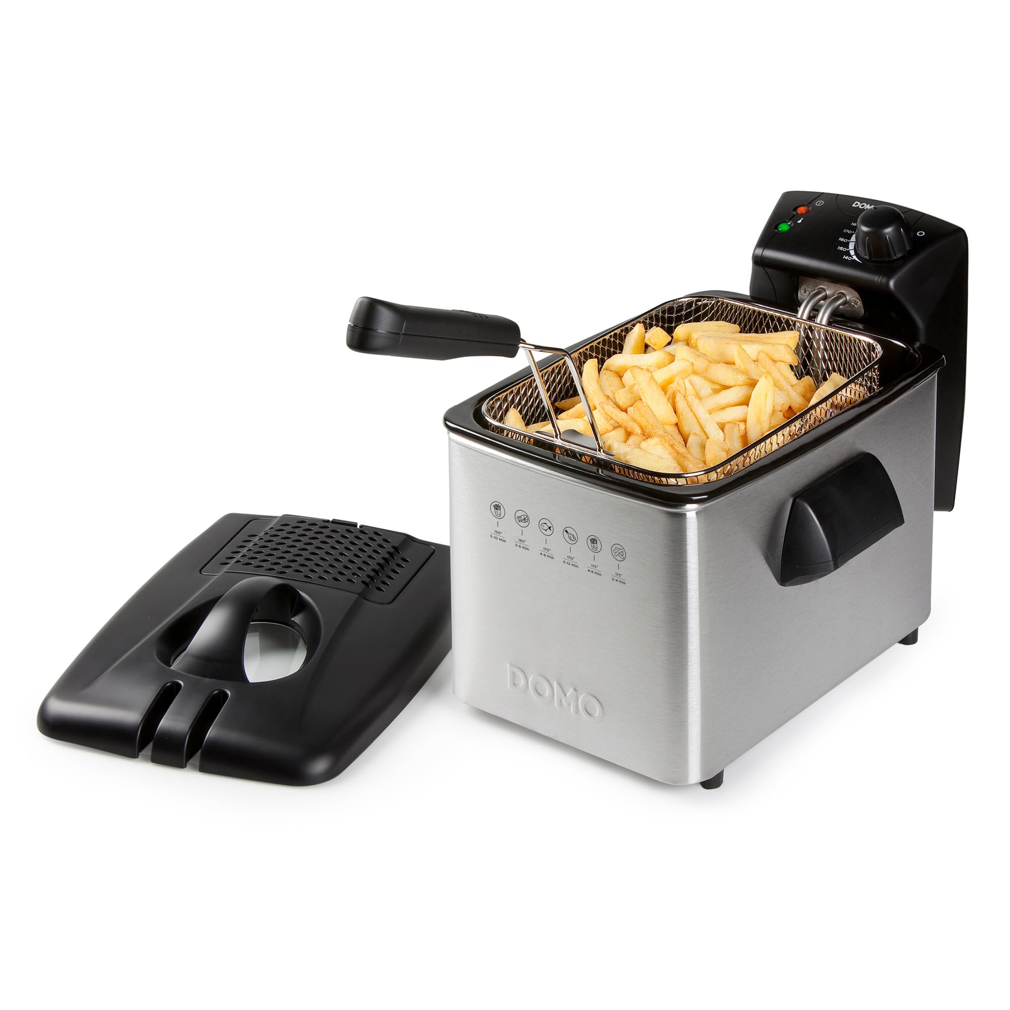 domo-do465fr-fritteuse-4l-edelstahl-3000w-mit-sichtfenster image 1