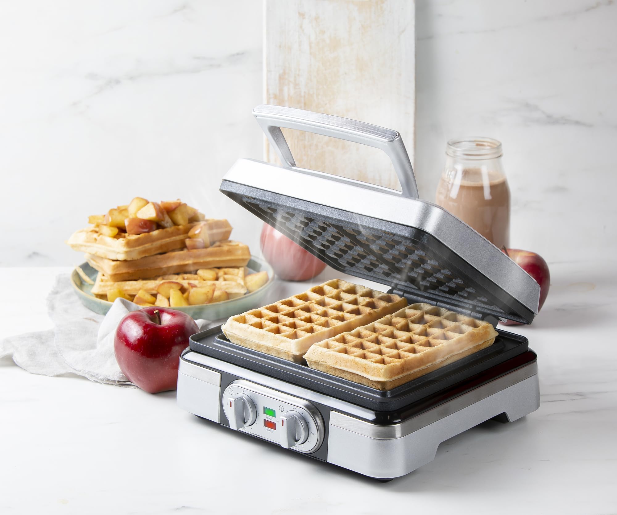 domo-belgisches-waffeleisen-1520w-mit-timer-metallic-silber image 5