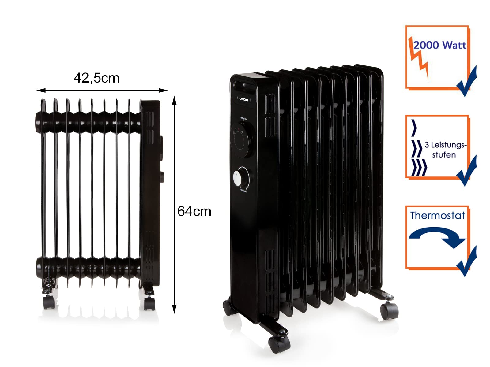 domo-do7327r-lradiator-2000-w-9-heizelemente-schwarz image 2