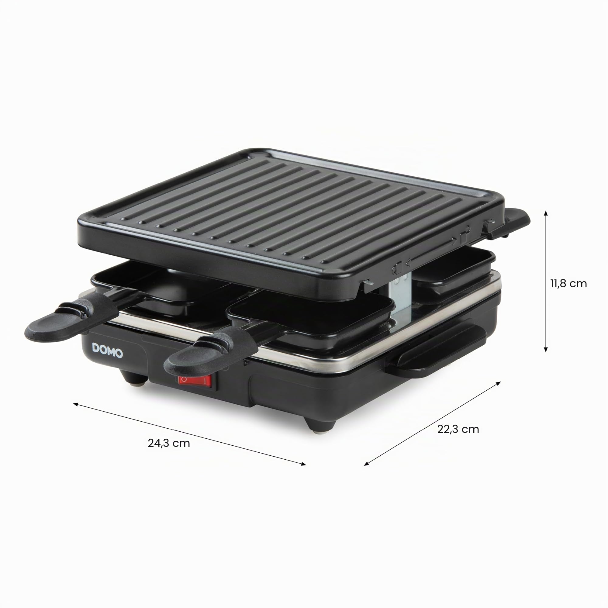 domo-raclette-grill-4-personen-600w-mit-grillplatte image 6