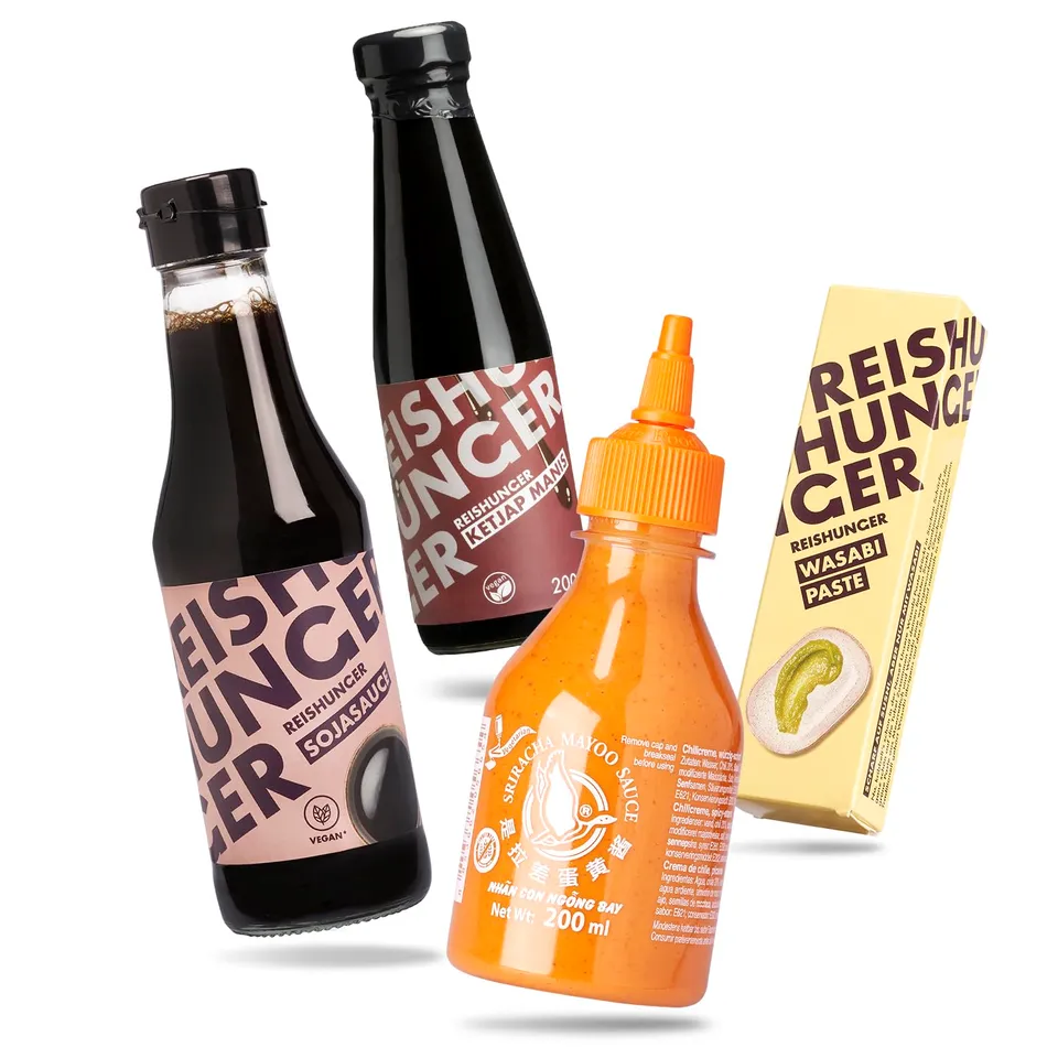 reishunger-sushi-saucen-set-4-teilig-soja-teriyaki-sriracha-mayo-wasabi image 1