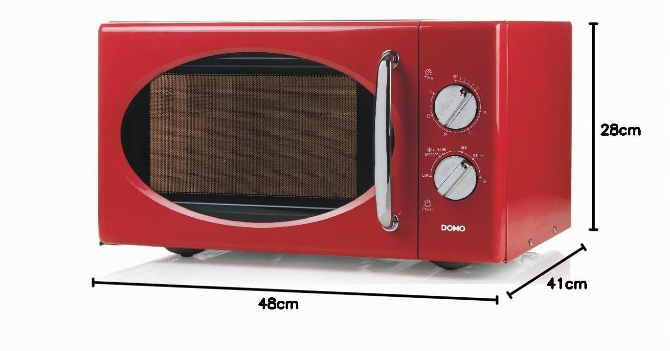 domo-do2925-mikrowelle-freistehend-25-l-900-w-retro-rot image 2