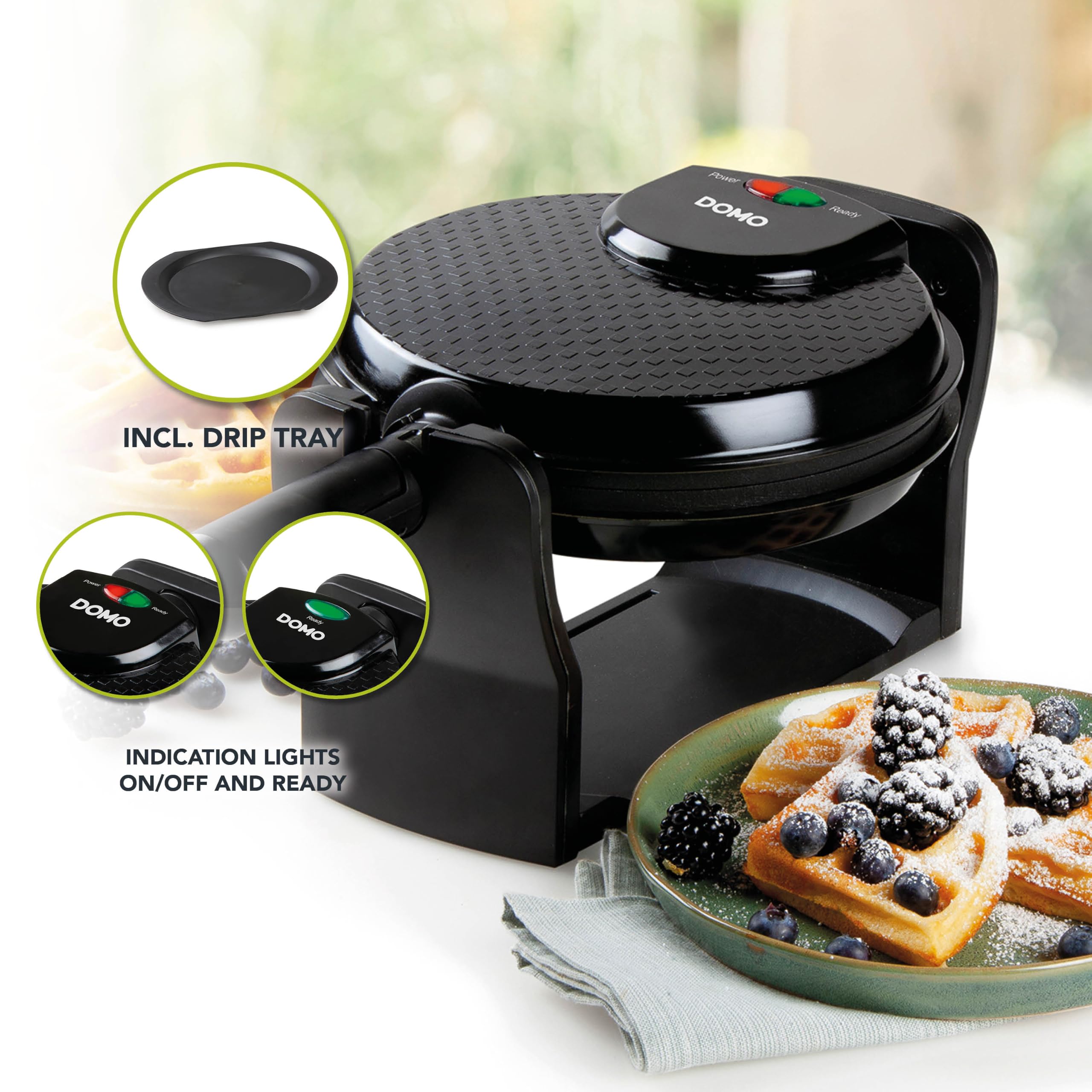 domo-do9223w-doppel-waffeleisen-1400w-belgische-waffeln-schwarz image 3