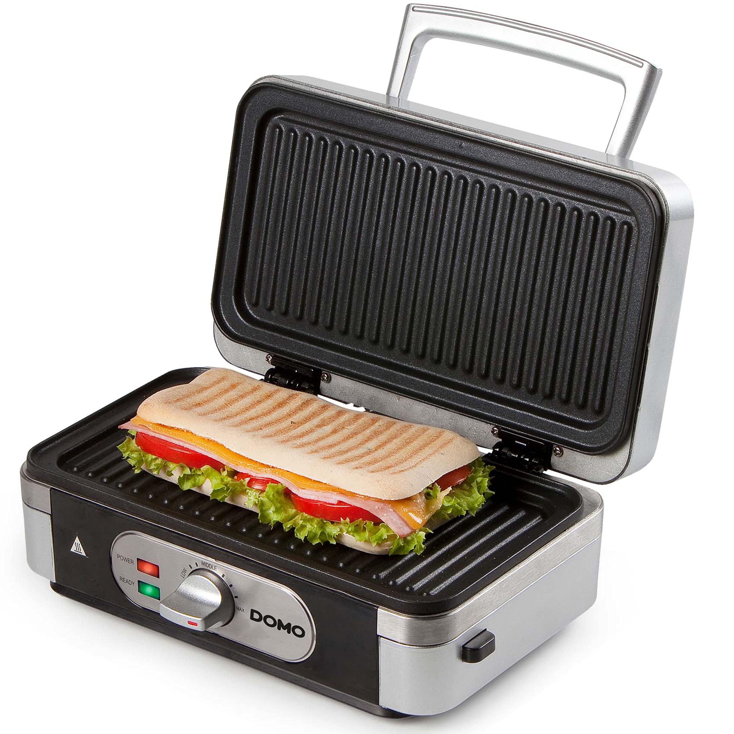 domo-sandwich-maker-multifunction-do9055c-3-in-1-mit-waffel-und-grillplatten image 1