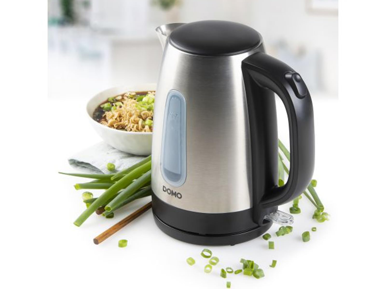 domo-do496wk-wasserkocher-1-7-l-edelstahl-schwarz-2200w image 3