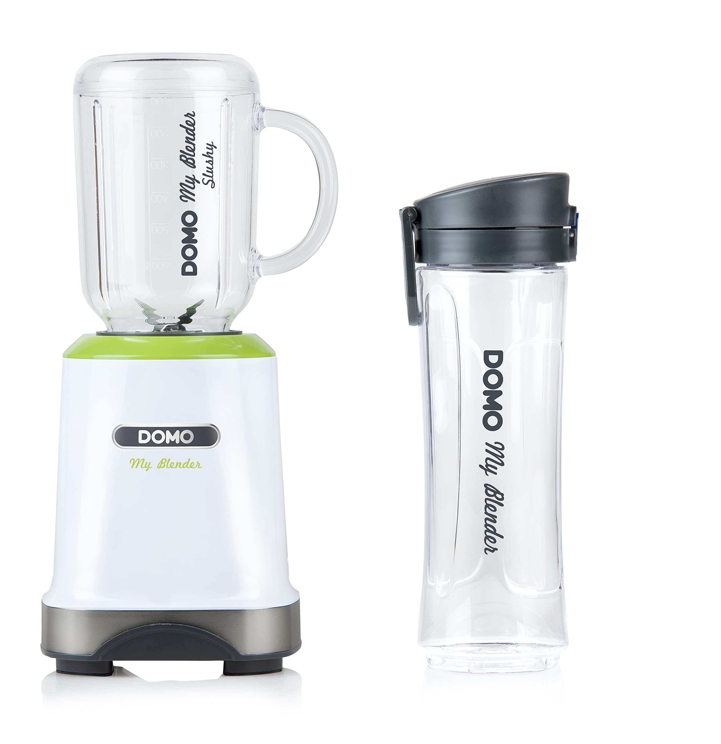 domo-do713bl-my-blender-slushy-standmixer-300w-wei-gr-n-mit-600ml-flasche image 1