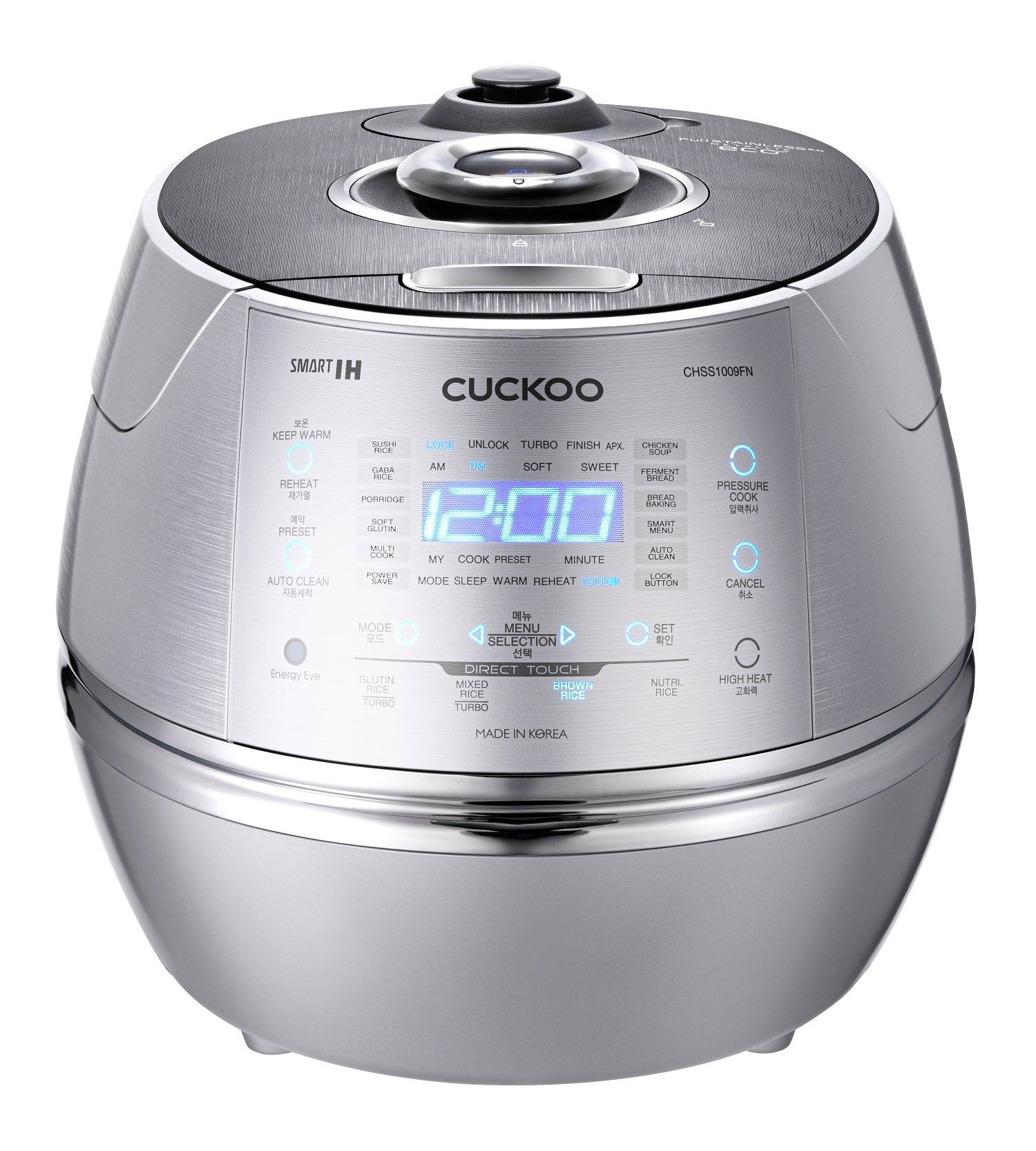 cuckoo-crp-chss1009fn-ih-dampfdruck-reiskocher-1-8l-10-cups-edelstahl image 1