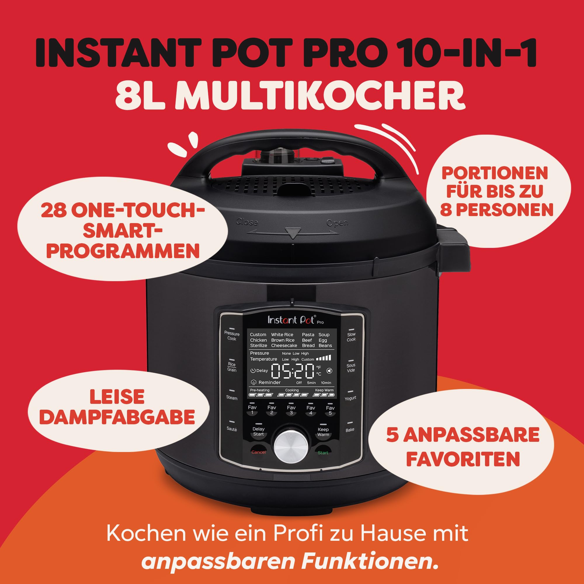 instant-pot-pro-10-in-1-elektrischer-multikocher-7-6-l image 2