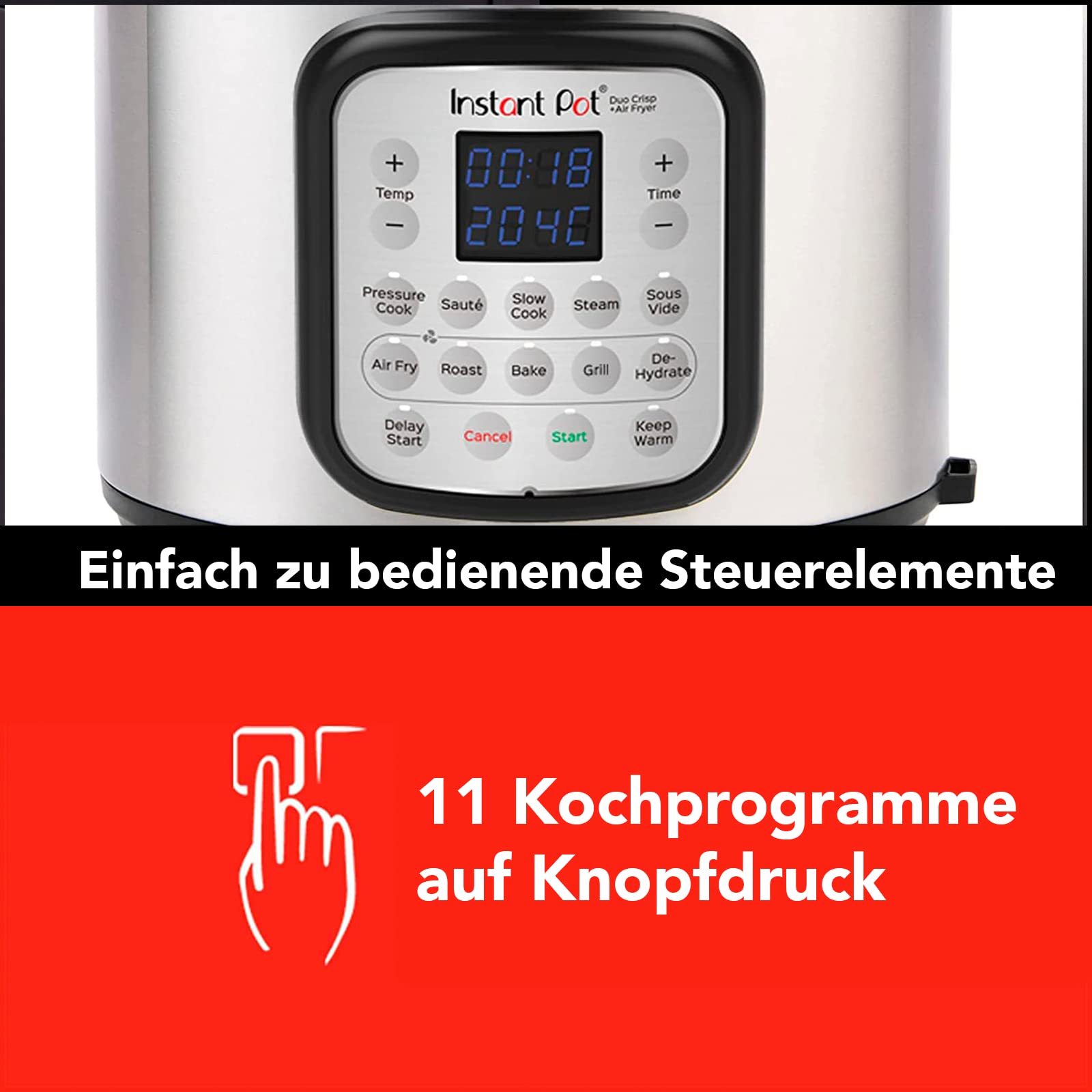 instant-pot-duo-crisp-air-fryer-8l-multikocher-11-in-1 image 3
