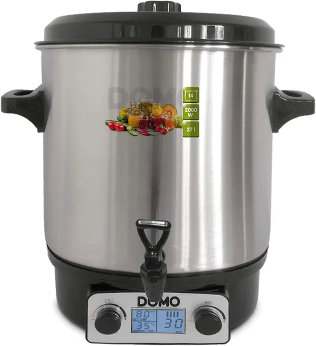 domo-do42325pc-2in1-einkochautomat-hei-getr-nkespender-27l-edelstahl image 1