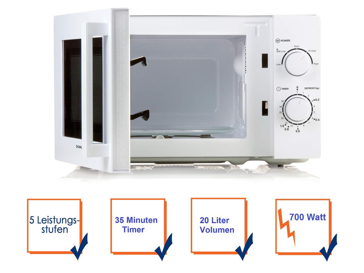 domo-do2329-mikrowelle-700w-20l-mit-timer image 4