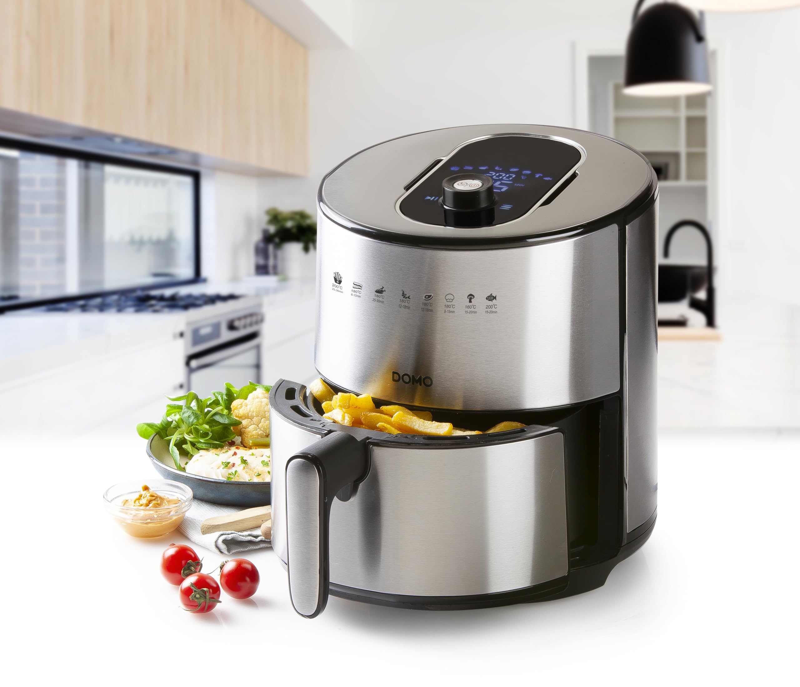 domo-do530fr-hei-luft-fritteuse-4-l-1500-w-edelstahl-mit-lcd image 6