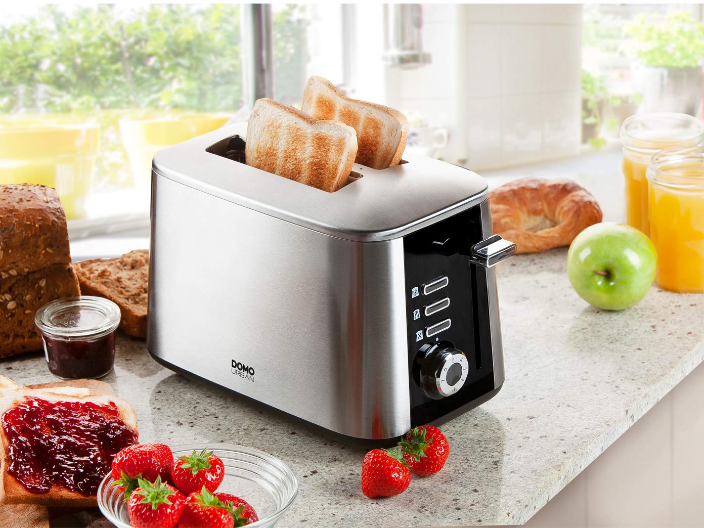 domo-do972t-2-schlitz-toaster-edelstahl-mit-schnell-toast-technologie image 2
