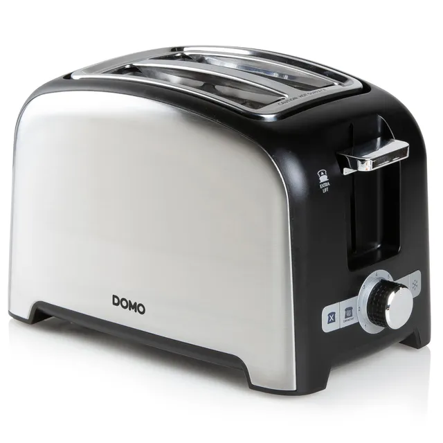 domo-do959t-toaster-2-scheiben-schwarz-edelstahl-mit-br-tchenaufsatz image 1