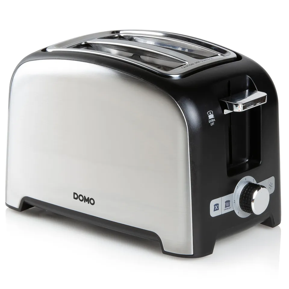 domo-do959t-toaster-2-scheiben-schwarz-edelstahl-mit-br-tchenaufsatz image 1